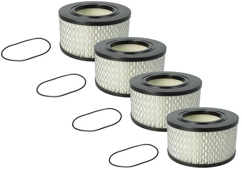 vhbw 4X Staubsaugerfilter kompatibel mit Nilfisk Attix 33-2H PC Asbest, 33-2H PC, 33-01 IC, 33-2H IC Asbest Staubsauger - HEPA-Filter Schwarz Weiß