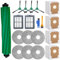 Vacuum Replacement Part Kit for iRobot Roomba Plus 405 Combo/ 505 Combo Robot Vacuum, 1 Rubber Brush 6 Mop Cloth 4 Dust Bag 2 Filter 4 Side Brushes 2 Cleaning Tool