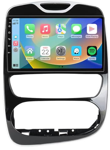 Generico Autoradio Android 9 Pollici Android 13 HD Touchscreen per Renault Clio 4 BH98 KH98 2012-2018 Radio USB OBD DVR2.5D+IPS 8 Core Touchscreen BT Mirror Link per Lettore MP5 con Telecamera di ret