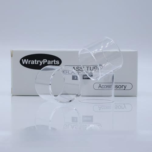 WratryParts Straight Multicolor Replacement Glass Tube for Dead Rabbit v3 3 Rta Tank (3Pcs Clear)