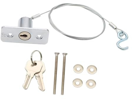 Sharplace Garage Door Emergency Release Lock Kit Multipurpose Cable 2.95ft Long Sturdy Easy to Install Disconnect Key Lock with 2 Keys
