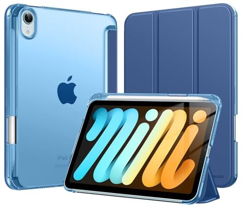 MoKo Cover per iPad Mini 7 A17 Pro, iPad Mini 6a Gen 8,3 Pollici, BluMarino