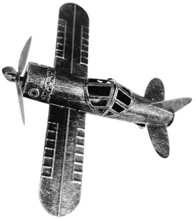 CHICAMPERA Modelo de Avión Antiguo de Hierro Ligero para Decoración de Escritorio en Sala o Estudio Estilo Vintage y Diseño Retro Realista