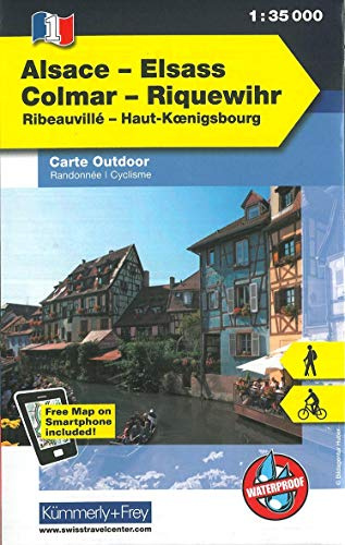 Elsass - Colmar - Riquewihr Nr. 01 Outdoorkarte Elsass/Vogesen 1:35 000: Ribeauvillé, Haut-Koenigsbourg, free Download mit HKF Maps App (Kümmerly+Frey Outdoorkarte International, Band 1)