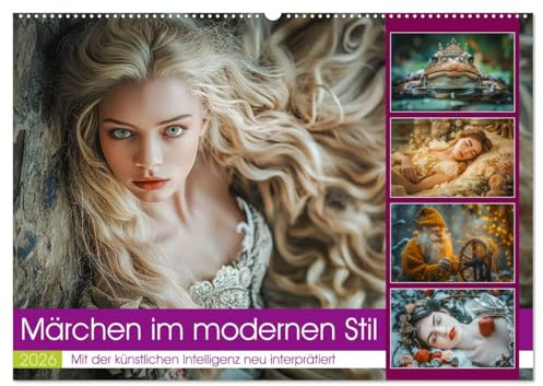 Märchen im modernen Stil (Wandkalender 2026 DIN A2 quer), CALVENDO Monatskalender: Grimms Märchen sind eine Sammlung von deutschen Volksmärchen, die ... neu interpretiert wurden. (CALVENDO Kunst)