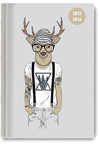 Collegetimer A6 day by day Deer 2015/2016 - 1 Tag 1 Seite: Schülerkalender, 1 Tag 1 Seite