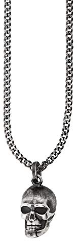 cai Herren Anhänger mit Kette Totenkopf 925/- Sterling Silber 60cm Matt ohne Stein weiß 132250567-60