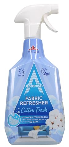 Astonish Fabric Refresher Spray for Freshening Clothes, Curtains, Carpets and Fabrics, Cotton Fresh Scent, 750ml