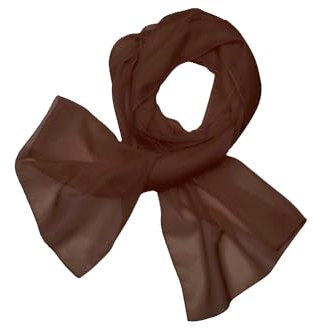 HAT YOU Damen Chiffon Halstuch, Sommertuch, Chiffon Schal, Tuch für Frühling und Sommer, Ganzjährig - Made in Italy, Farbe:Brown