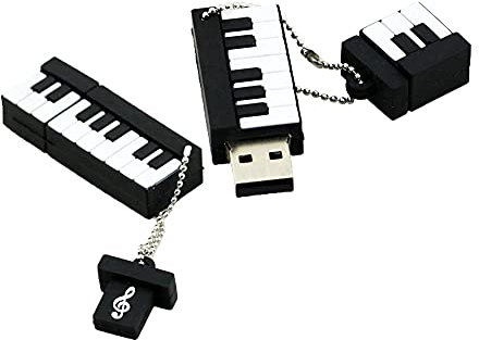 OneSquareCore 8GB Piano Shape USB 2.0 Flash Drive USB Stick USB Flash Disk Pen Drive U Disk USB Disk Flash Memory Thumb Drive Memory Stick with Chain (Black)