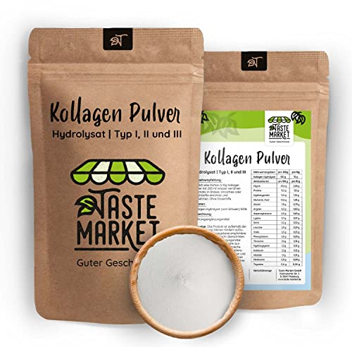 Kollagen Pulver 2 x 200 g | Collagen Hydrolysat ohne Zusätze | geschmacksneutral | Eiweiß Pulver | Peptide Typ 1,2,3 Eiweiss 400 g