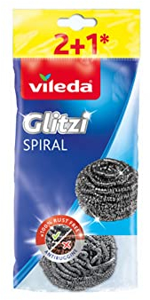 Vileda INOX Spirale 2+1 Sponges, Multicoloured, Pack of 3