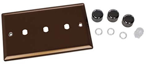 Varilight WYD3.BZ Urban Brushed Bronze 3 Gang Dimmer Plate Only + Dimmer Knobs