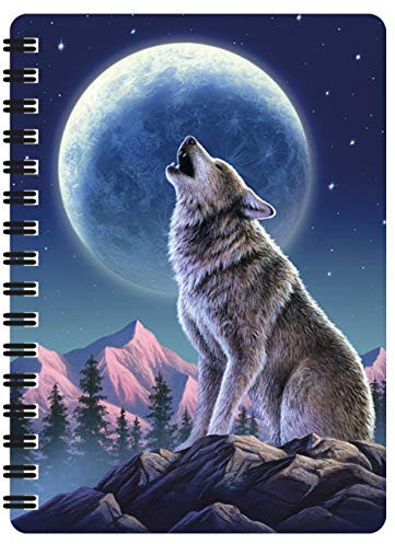 3D LiveLife Jotter - Mondscheinsonate von Deluxebase. Linsenförmiges 3D Wolf A6 Spiralblock. Ein liniertes Notizbuch mit Kunstwerken, die vom bekannten Künstler Jerry LoFaro lizenziert wurden