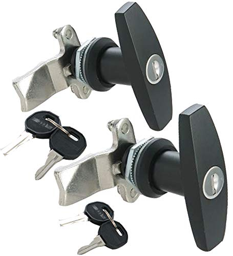 2 Stück T-Griff-Schloss gleichschließend RV-Garagenschränke Briefkasten Schublade schwarz
