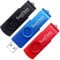 SunData Memory Stick 32GB 3 Pack USB 3.0 Flash Drive USB Stick Rotate Metal Thumb Drive USB 3.0 up to 90MB / sec, (3 Mixed Colors: Black, Blue, Red)