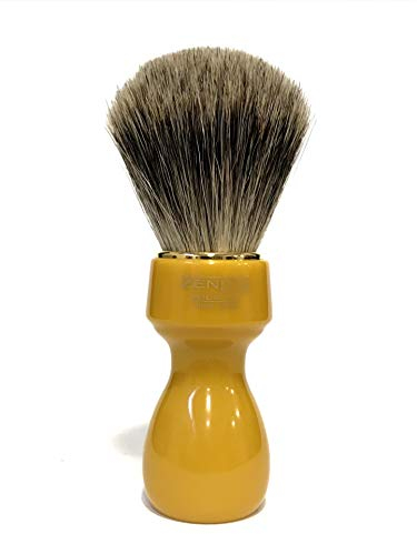 Zenith Barber Rasierpinsel mit 100% echtem Dachshaar und Butterscotch Harzgriff - Best Badger - Made in Italien
