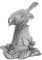 Antike Fundgrube Bronze Figur Vogel vernickelt | Gartenvogel Skulptur Tierfigur Dekoration | 9x13x9 cm (9666)