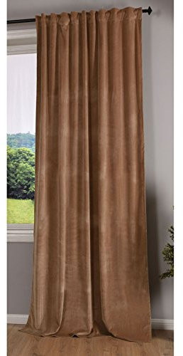 Gardinenbox Verdunkelung Vorhang »Milano« Samt Blickdicht Schlaufenband Tunneldurchzug Blackout Bügelband kürzbar Sand 1 Stück HxB 235x135 cm, 20357
