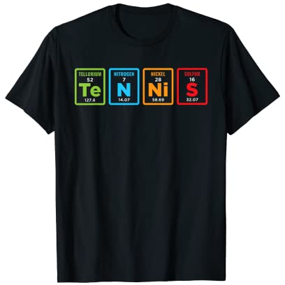 Periodic Table Tennis Player Lustiges Geschenk T-Shirt