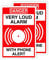 Pack of 2 Burglar Alarm Stickers Self Adhesive Waterproof Vinyl Shed Stickers 75mmx100mm V1166
