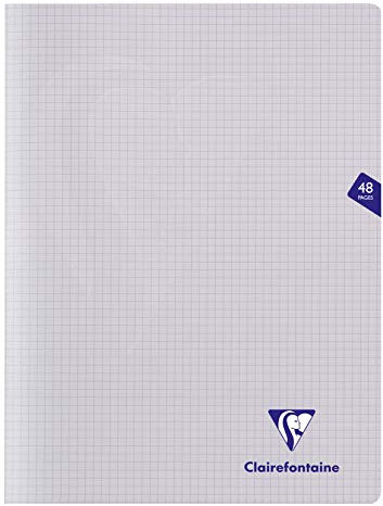Clairefontaine 393312C - Packung mit 10 Heften Mimesys DIN A4+, 24x32cm, 24 Blatt kariert, 90g, Einband PP, Transparent, 1 Pack