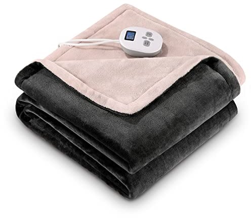 CURECURE Große Heizdecke Wärmedecke 150 * 200 cm, Schnellheizung große Weiche Flanell-Heizdecke mit 1-10 Stunden Automatischer Abschaltung & 4 Heizstuf, Maschinenwaschbar