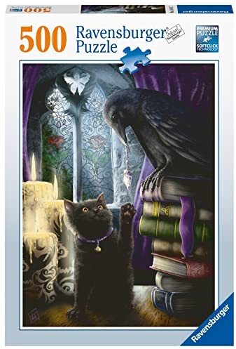Ravensburger Puzzle 16987 Rabe und Katze im Turmzimmer 500 Teile Puzzle