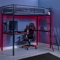X-Rocker Icarus XL Gaming Etagenbett mit Schreibtisch, Einzelhochbett mit Leiter und offenen Regalen, Metallrahmen, Hochschlafbett für Kinder, Jugendliche und Junioren Etagenbett, für Jungen und