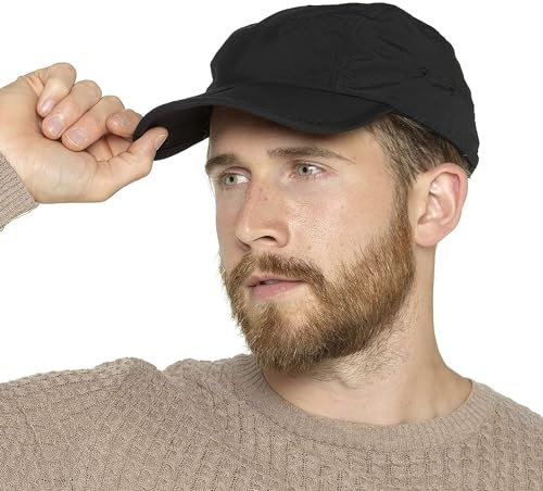 Thingimijigs Herren Leichte Faltbare Schirmmütze mit verstellbarem Riemen, Schwarz , Einheitsgröße
