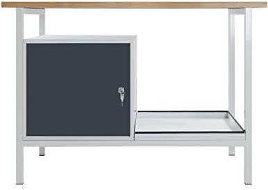 ADB Werkbank Werktisch EKO 1 Tür L1200xB600xH825mm RAL7035/7016 Arbeitstisch Montagewerkbank Packtisch für Werkstatt bis 300 kg belastbar hergestellt in der EU