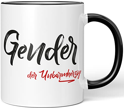 JUNIWORDS Tasse, Gender, der Unbarmherzige, Schwarz (5237139)