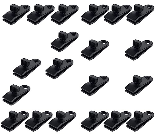 Zelt Clips Planen Klammer Vorzelt Klemme Planenspanner Befestigungsclips mit Ösen 20pcs für Zelt/Markisen/Planen/Sonnensegel/Gewebeplanen Befestigung Halterung bei Wasser Wind Regen Camping Reise (2)