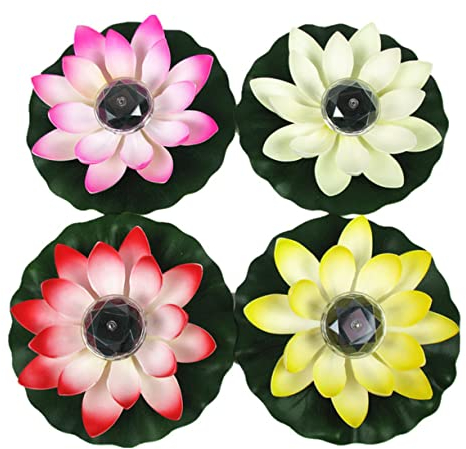 Mikikit Lotuslampe Rot - Dekorative Led-Lampe FüR Garten Terrasse Pool Und Festlichkeiten