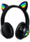 Wireless Bluetooth Headphones for Children, Foldable Girls Headphones Over Ear, LED Cute Cat Ears Foldable, Audio Wireless for Children Bluetooth 5.0 Headphones for Tablet/Mobile Phone/PC (Black)