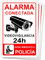 pubblimania N. 3 Cartel Alarma Conectada Señal Videovigilancia Aviso a la policía en aluminio 3mm (N° 3 Cm 20x15, Cartel Alarma Conectada)