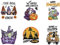 CREATCABIN 6 Stück Halloween-Wärmeübertragungsaufkleber Aufbügeln,Aufkleber-Set,Zwerge,Hexe,Aufbügeln,Aufnäher,Vinyl-Schmelzfolie Für Selbstgemachte T-Shirts,Kleidung,Applikation,Dekoration,20cm