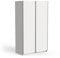 Demeyere Armoire Porte Coulissante avec Penderie Moderne – Coloris Blanc Mat & Finitions Métal - 116,5 x 59,8 x 203 cm