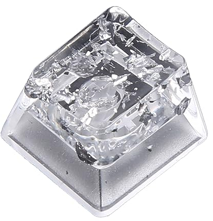 Touches en résine - Profil OEM pour clavier mécanique - Feuille argentée transparente pour touches de jeu - Touches personnalisées en résine