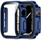 ZZDZZ [2 Pezzi] Cover Compatibile con Apple Watch SE/Serie 6/Serie 5/Serie 4 44mm con Vetro Temperato, Custodia PC Rigido Anti Graffio per Apple Watch 44mm (Blu+Blu)