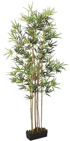 vidaXL Bambusbaum Künstlich, Kunstpflanze mit 552 Blättern, Kunstbaum Dekobaum für Innen Außen, Künstliche Pflanze Zimmerpflanze, Grün 120 cm