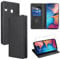 Vauki Coque Cuir pour Samsung Galaxy A20e 5.8 avec 1 Verre Trempé Etui à Rabat en PU Porte-Cartes Portefeuille Support Flip Housse Magnétique Antichoc Anti-Rayures Case,Noir