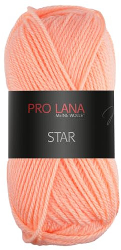 Frida's Wollhaus Pro Lana 50 g Star Stricken Häkeln Wolle Garn weich pflegeleicht 39 Farben (25 | Apricot)