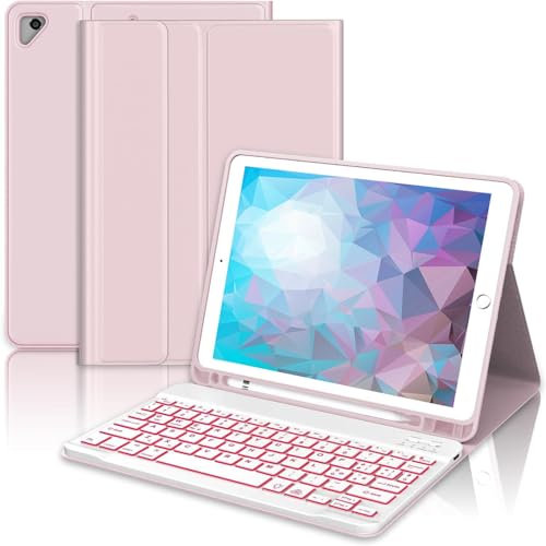WAVATA Tastiera per iPad 9.7, iPad 6/5 Gen 2018/2017, Cover con Tastiera per iPad Air 2 /Air 1, iPad Pro 9.7 Magnetica Staccabile Retroilluminazione Italiano Bluetooth QWERTY Layout, Rosa