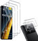 HidWee Cristal Templado Compatible con Xiaomi POCO X6 Pro 5G, 3 Piezas Protector de Pantalla + 2 Piezas Protector de Lente Cámara, 9H Dureza Sin Burbujas Cristal Templado