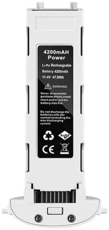 IVYARD Batterie 11.4V 4200mAh for Hubsan H117S Zino GPS RC quadrirotor, pièces de Rechange, Batteries de Drone Rechargeables (Color : Bianco)