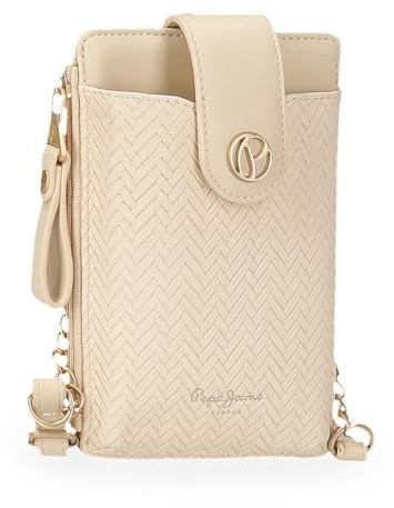 Pepe Jeans Sprig lässiger Damenrucksack, Handtasche, Geldbörsen und Geldbörsen, RFID-System, Kunstleder von Joumma Bags, Beige, Talla única, Umhängetasche