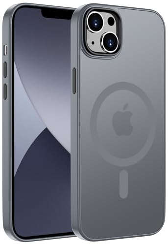 ORDA für iPhone 13 Hülle 6.1 Zoll Kompatibel mit MagSafe,Magnetisch Handyhülle für iPhone 13 Case Durchscheinende Matt Rückseite Dünn Stoßfest Schutzhülle Grau