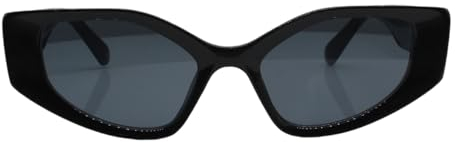 Luxxada Cateye Sonnenbrille Schwarz Eckig Breite Oversized Katzenaugen Brille Moderne Designer Festivalbrille