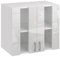 roe furniture Hängeschrank mit Vitrine 80 cm - Küchenschrank - Küchenmöbel - Küchenunterschrank - Schrank Küche - Küchenschränke Einzeln Weiß Hochglanz